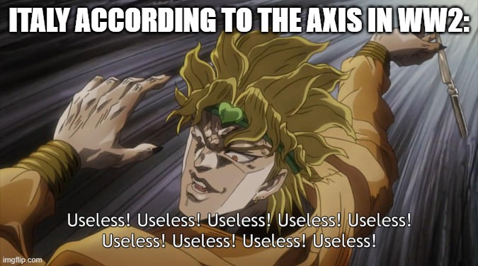 italy... | italy according to the axis in ww2: | image tagged in useless | made w/ Imgflip meme maker
