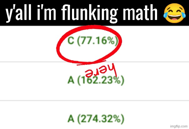 y'all i'm flunking math 😂 | made w/ Imgflip meme maker