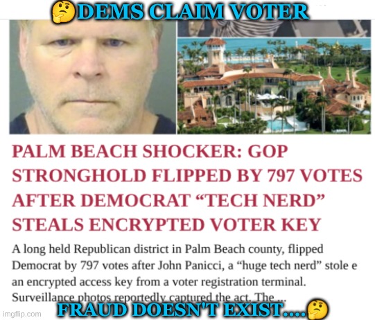 voter fraud does indeed exist. | 🤔dems claim voter; fraud doesn't exist....🤔 | image tagged in voter fraud,news,evidence | made w/ Imgflip meme maker