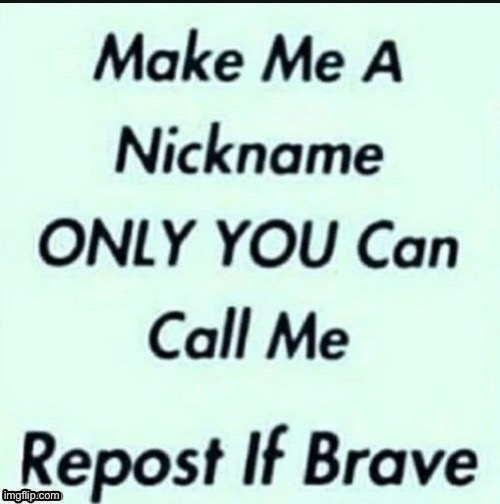 Make me an exclusive nickname | image tagged in make me an exclusive nickname,msmg | made w/ Imgflip meme maker