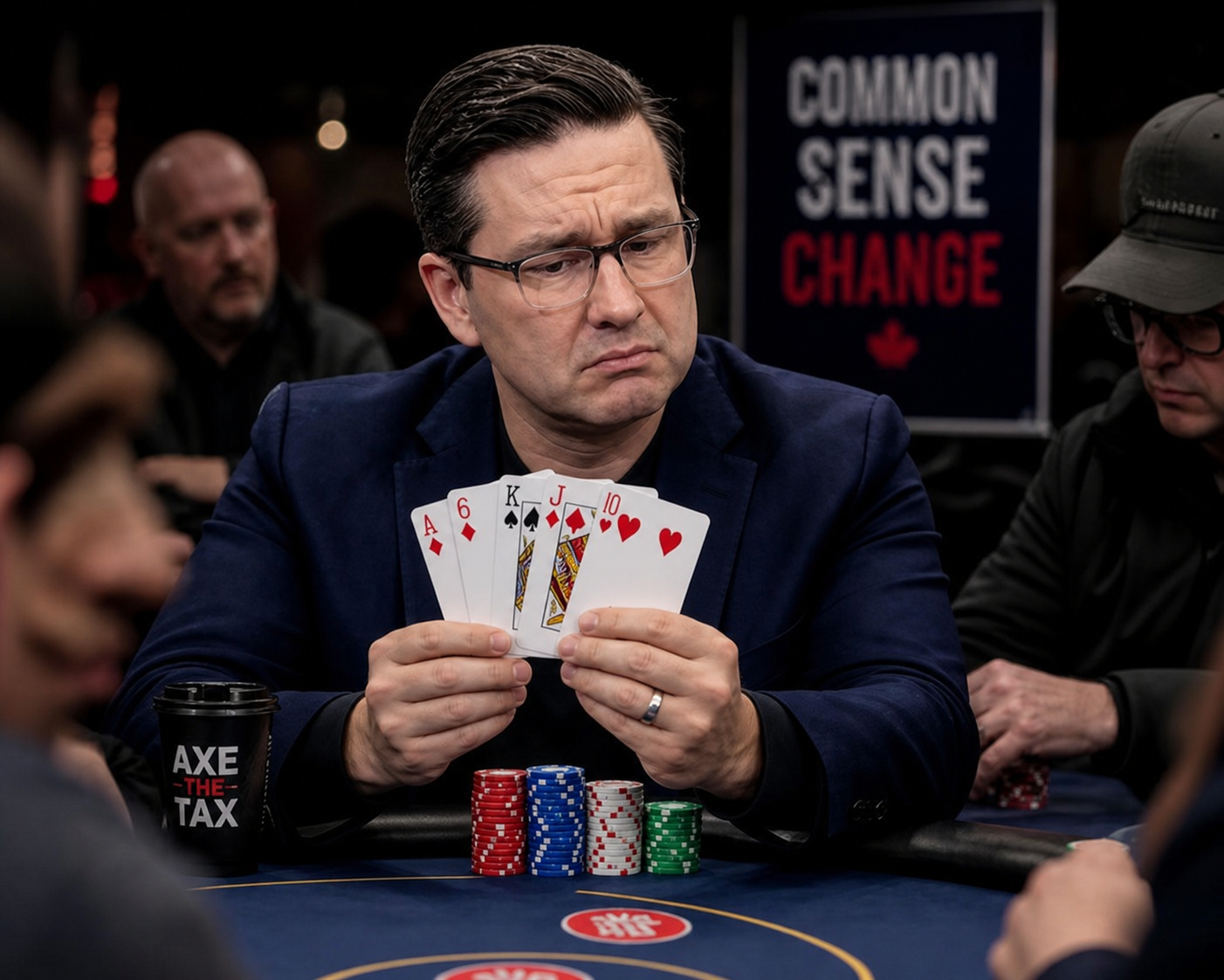 Poilievre the poker player Blank Meme Template