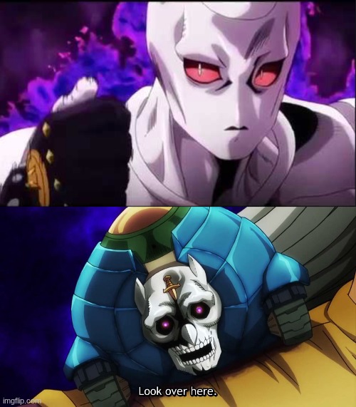 image tagged in killer queen,jojo's bizarre adventure sheer heart attack | made w/ Imgflip meme maker