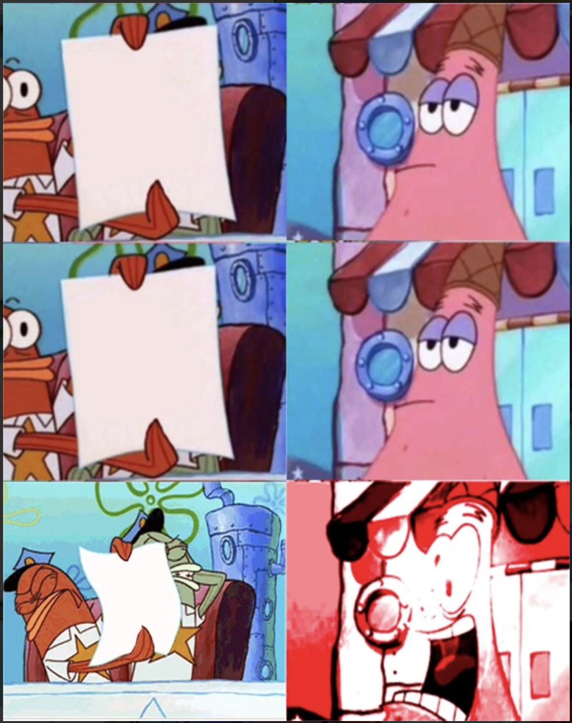 Patrick and Police Officer Blank Meme Template