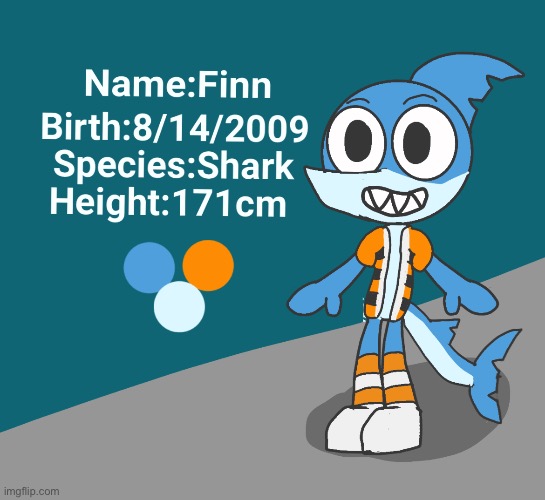 REDESIGN OF MY OC | image tagged in oc,art,finn the shark,finn,redesign | made w/ Imgflip meme maker