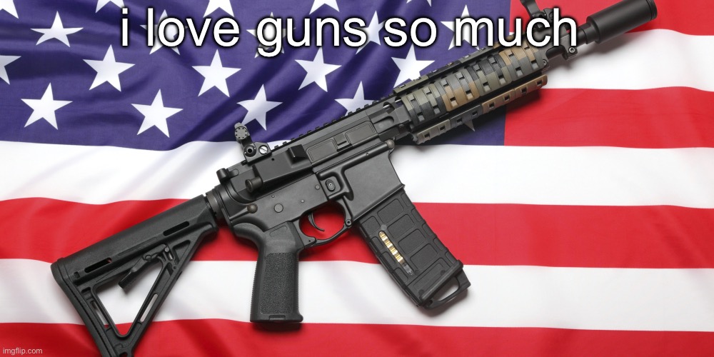 AR-15 and USA Flag | i love guns so much | image tagged in ar-15 and usa flag | made w/ Imgflip meme maker