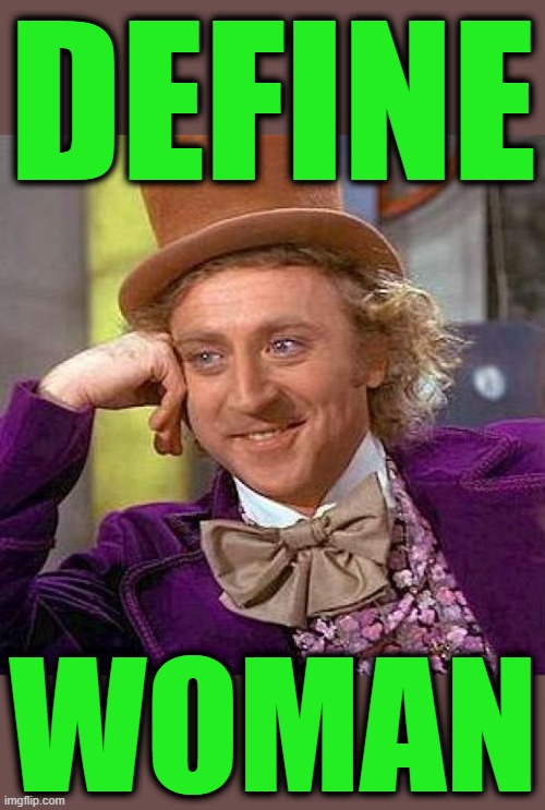 Define Woman | image tagged in memes,creepy condescending wonka | made w/ Imgflip meme maker