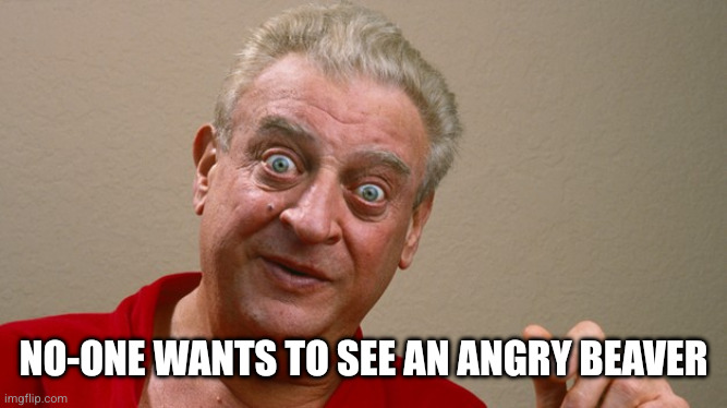 No-one wants to see an angry beaver | image tagged in rodney dangerfield | made w/ Imgflip meme maker