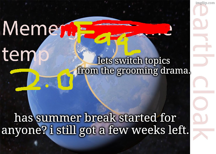 lets switch topics from the grooming drama. has summer break started for anyone? i still got a few weeks left. | image tagged in announcment2 jpg | made w/ Imgflip meme maker