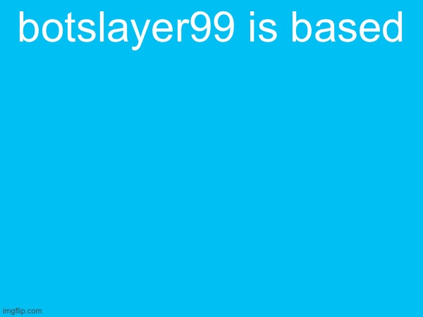 botslayer99 is based | made w/ Imgflip meme maker
