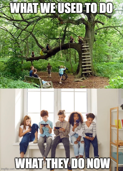 A Sad Reality | What we used to do; what they do now | image tagged in gen x,millennials | made w/ Imgflip meme maker