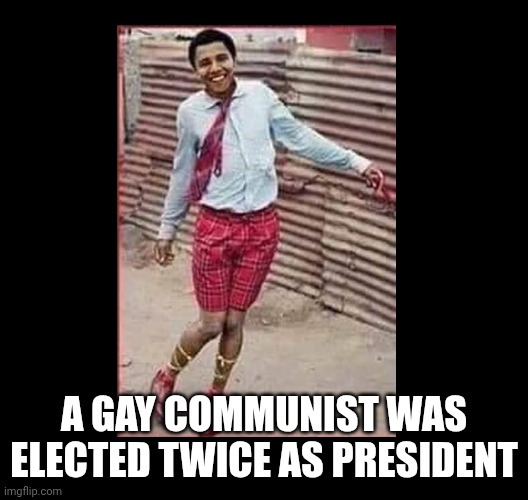 OBAMA GAY | A gay communist was elected twice as president | image tagged in obama gay | made w/ Imgflip meme maker