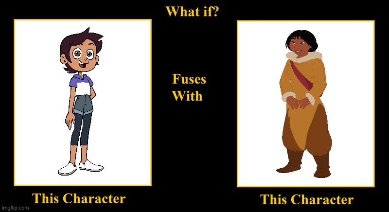 Luz Noceda Fuses With Nita Bearington | image tagged in blank fusion meme,the owl house,brother bear,luz noceda,brother bear 2,nita bearington | made w/ Imgflip meme maker