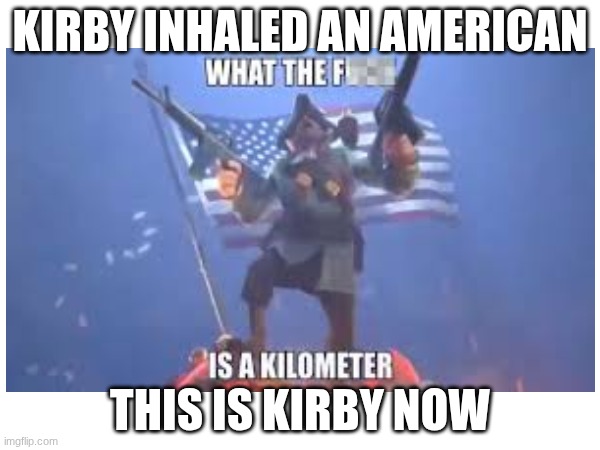 america | kirby inhaled an american; This is kirby now | image tagged in funny | made w/ Imgflip meme maker