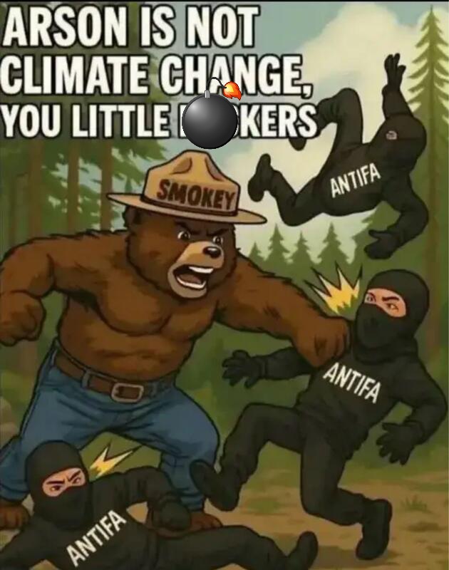 Smoky the Bear vs Antifa Blank Meme Template