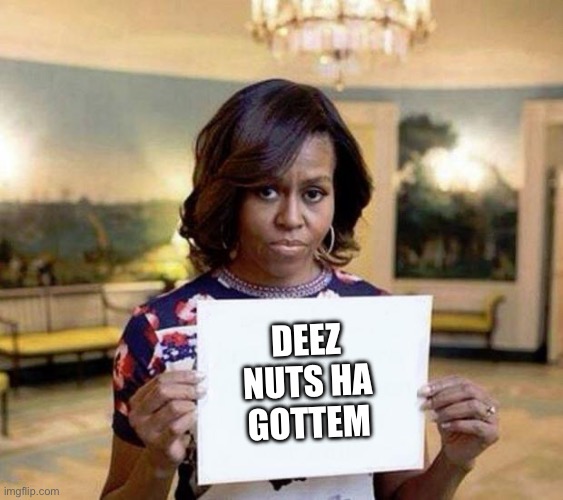 Michelle Obama blank sheet | Deez
Nuts ha
Gottem | image tagged in michelle obama blank sheet | made w/ Imgflip meme maker