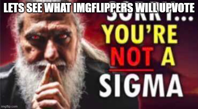 lets see what imgflippers will upvote | lets see what imgflippers will upvote | image tagged in sorry____you_re_not_a_sigma_by_goofyahhandika_dinc2b2-fullview j,flick7,e,memes,stupid | made w/ Imgflip meme maker
