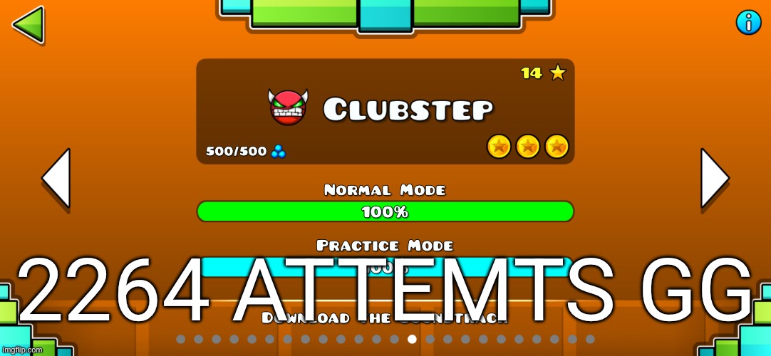 is 2264 attempts a lot for clubstep | 2264 attemts gg | image tagged in img_0076 png | made w/ Imgflip meme maker