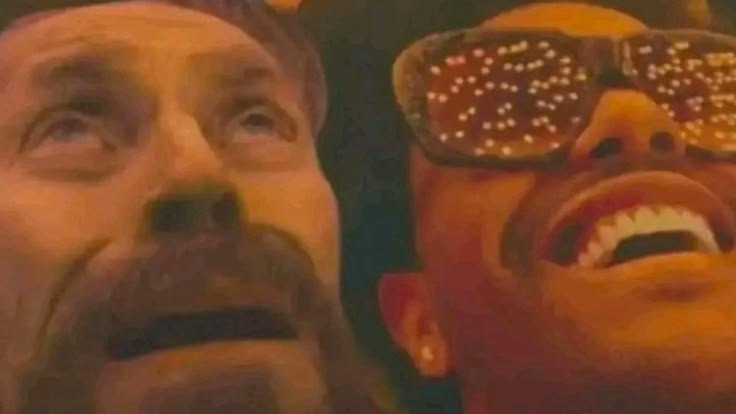 willem dafoe next to the weeknd Blank Meme Template