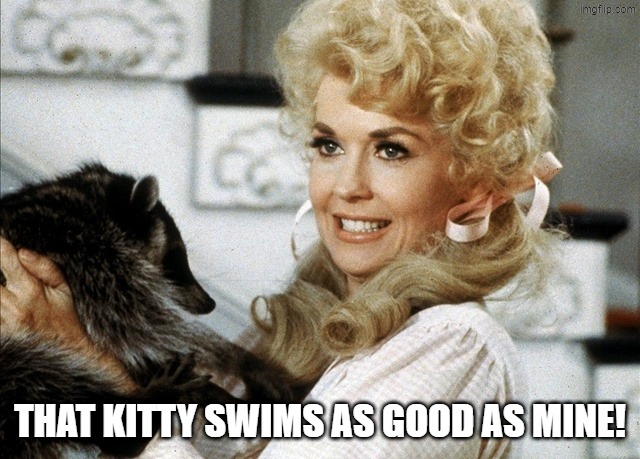 Ellie Mae Clampett | that kitty swims as good as mine! | image tagged in ellie mae clampett | made w/ Imgflip meme maker