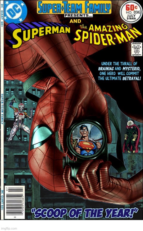 The Man of Steel and The Web-Slinger meet again! | image tagged in comics,superman,spiderman,crossover,super team family | made w/ Imgflip meme maker