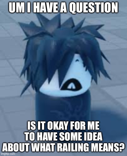 I mean I saw some Minecraft videos on trying to beat Minecraft while his friend rails him | Um I have a question; Is it okay for me to have some idea about what railing means? | image tagged in quick question | made w/ Imgflip meme maker