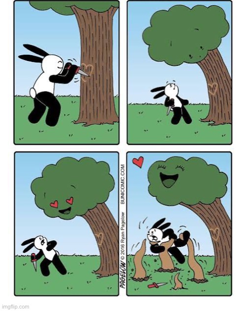 Buni Comics | image tagged in comics,buni comics,tree,carve,heart,love | made w/ Imgflip meme maker