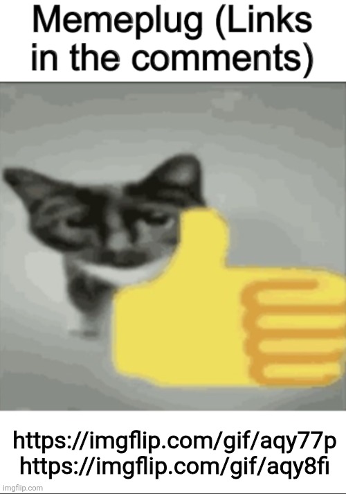 memeplug | https://imgflip.com/gif/aqy77p
https://imgflip.com/gif/aqy8fi | image tagged in memeplug | made w/ Imgflip meme maker