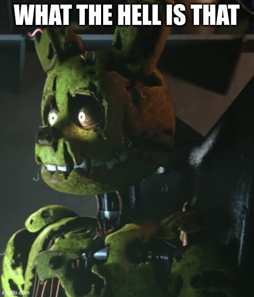 Springtrap | what the hell is that | image tagged in springtrap | made w/ Imgflip meme maker