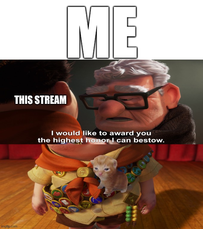 yes | me; this stream | image tagged in highest honor i can bestow,herbert | made w/ Imgflip meme maker