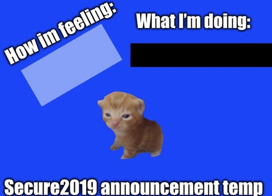 Secure2019 announce temp Blank Meme Template