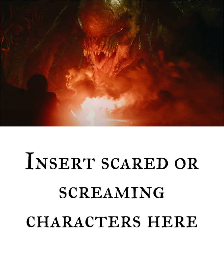 Distortus Rex scares who (Blank meme) Blank Meme Template