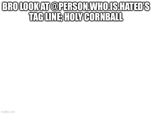 Sonion ring | Bro look at @Person.who.is.hated’s tag line; holy cornball | image tagged in memes | made w/ Imgflip meme maker