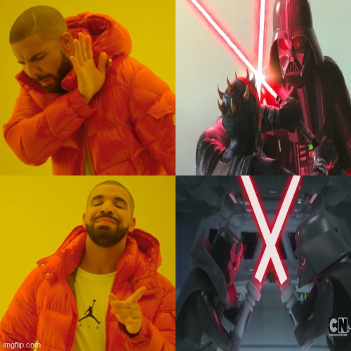 Maul Shadow Lord meme | image tagged in memes,drake hotline bling,maul shadow lord,starwars,movies | made w/ Imgflip meme maker