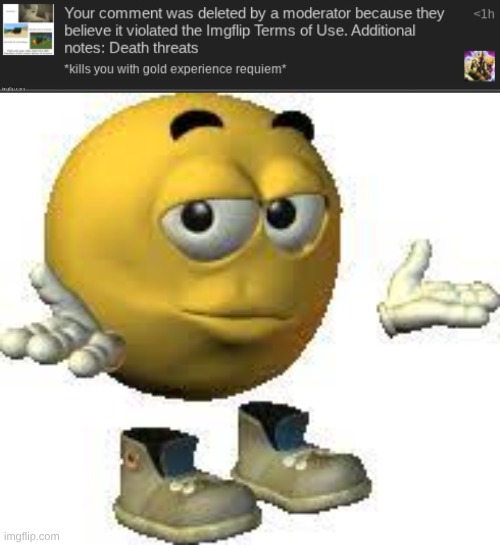 its not that serious norther just made a mistake, and they're a good mod | image tagged in emoji guy shrug | made w/ Imgflip meme maker
