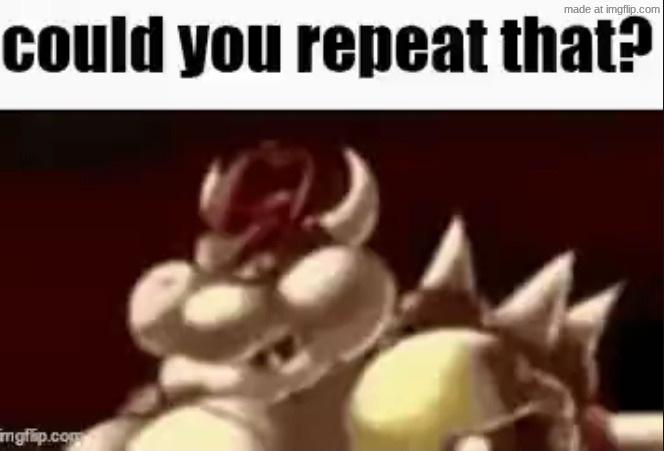 image tagged in could you repeat that | made w/ Imgflip meme maker