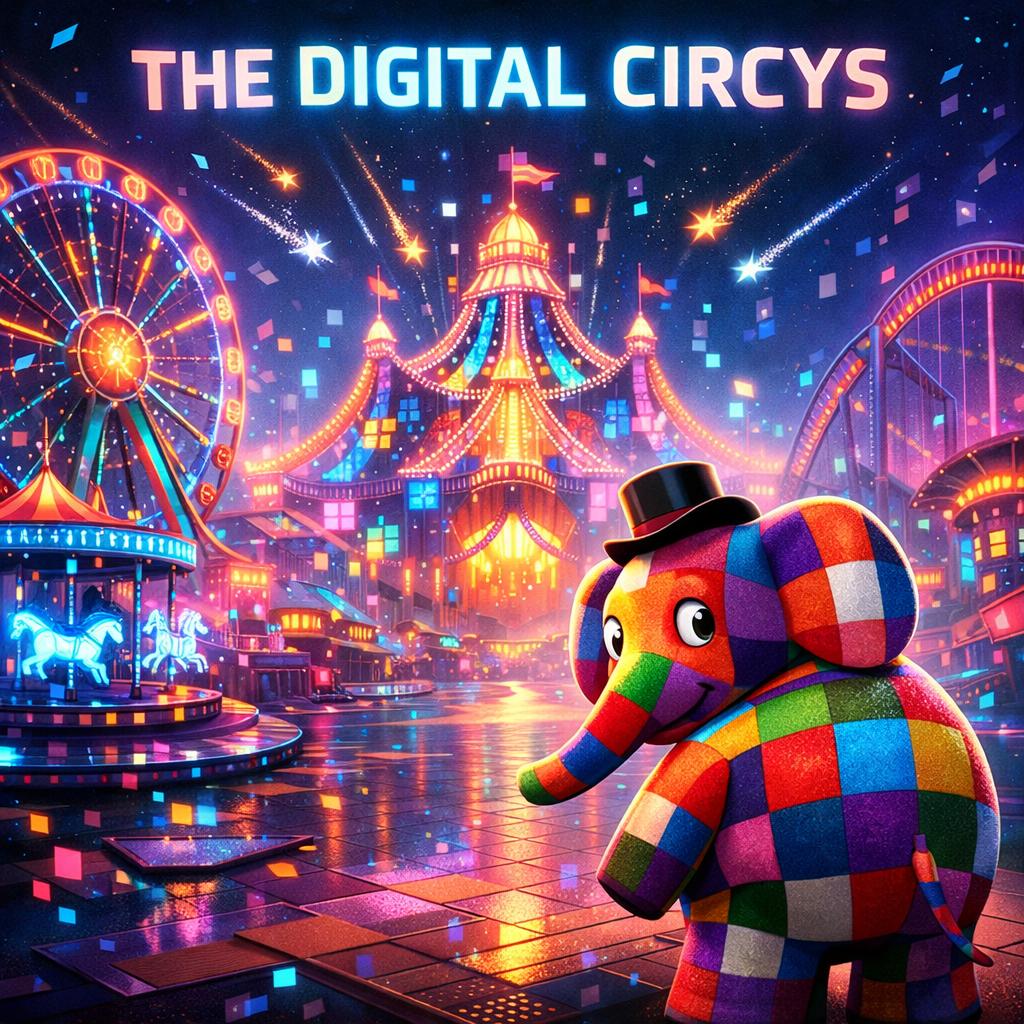 THE DIGITAL CIRCYS AND ELMER LOOKING BACK Blank Meme Template
