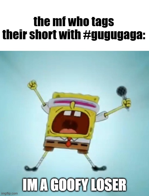 holy loser | the mf who tags their short with #gugugaga:; IM A GOOFY LOSER | image tagged in memes,funny | made w/ Imgflip meme maker