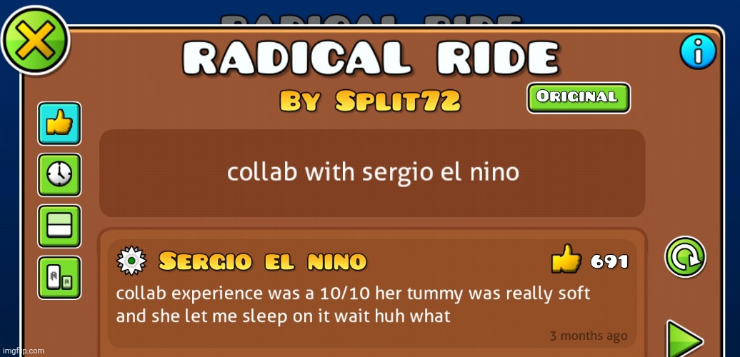 image tagged in comments,cursed,geometry dash,tummy,belly,sleep | made w/ Imgflip meme maker