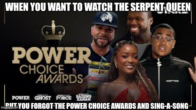 Let me watch The Serpent Queen right now #WEDONTNEEDPOWERCHOICEAWARDS #WEDONTNEEDSINGASONG | When you want to watch The Serpent Queen; But you forgot The Power Choice Awards and Sing-a-Song | image tagged in evil wubbzy,creepy | made w/ Imgflip meme maker