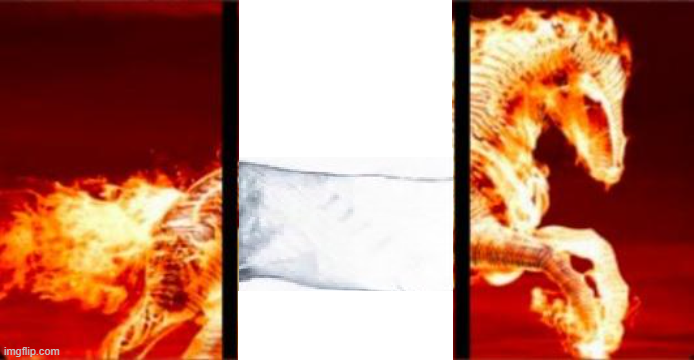 fire horse middle poorly drawn Blank Meme Template