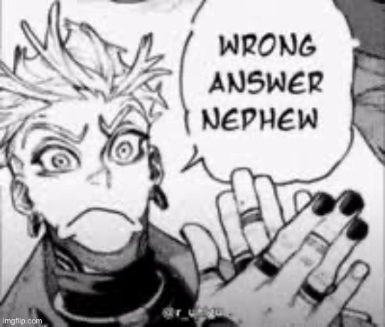 wrong answer nephew | image tagged in wrong answer nephew | made w/ Imgflip meme maker
