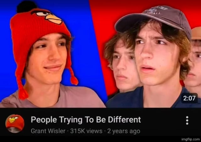 People trying to be different | image tagged in people trying to be different | made w/ Imgflip meme maker