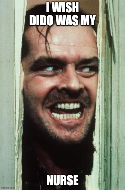 Here's Johnny Meme | I wish dido was my; nurse | image tagged in memes,here's johnny | made w/ Imgflip meme maker
