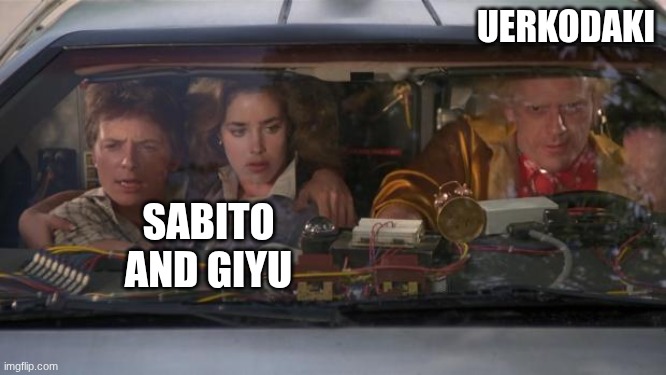 a wiled ride these 2 where on | uerkodaki; sabito and giyu | image tagged in back to the future roads,demon slayer | made w/ Imgflip meme maker