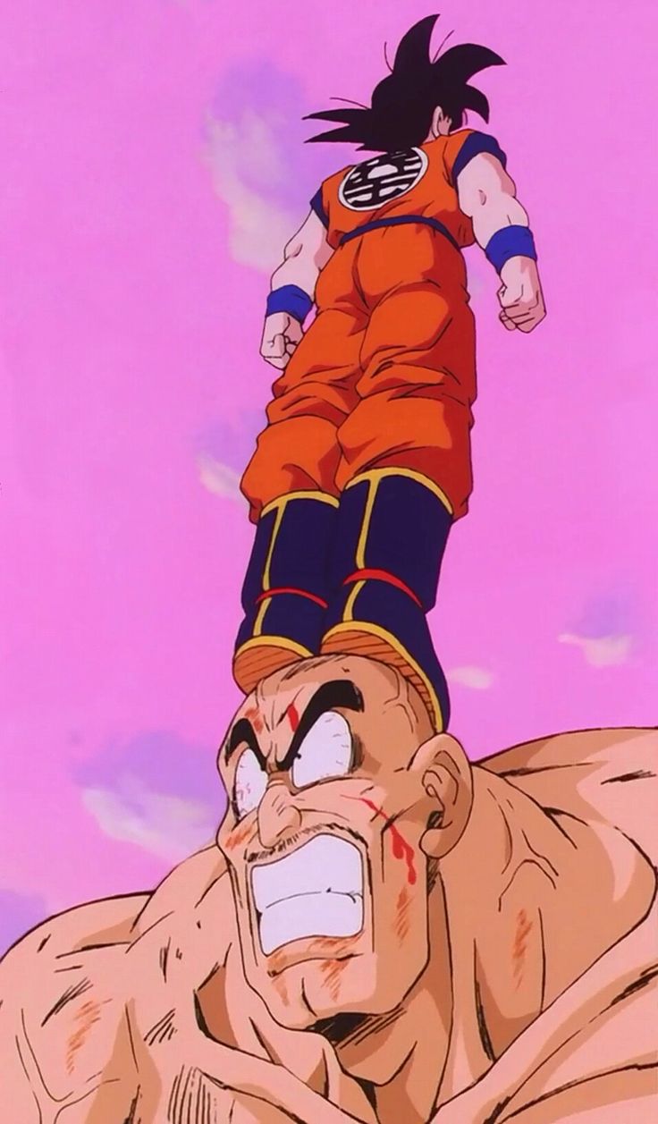Goku step on Nappa head Blank Meme Template