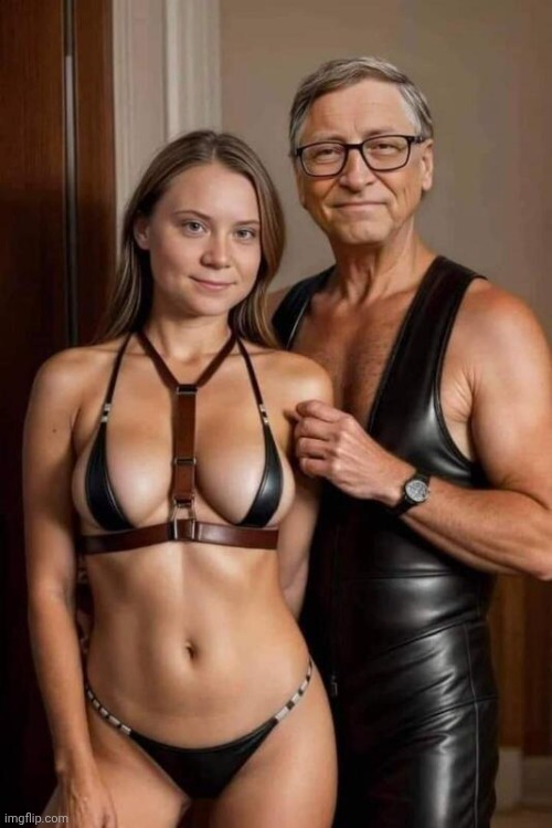 image tagged in greta thunberg bill gates swingers | made w/ Imgflip meme maker