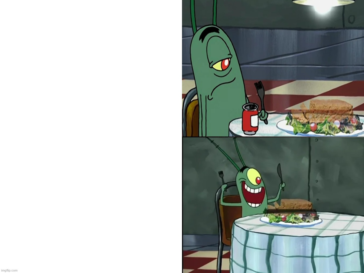 High Quality plankton Holographic Meatloaf Blank Meme Template