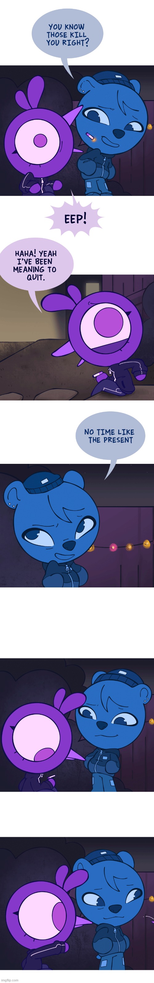 The debut of Bear | image tagged in bird,bear,smoke,smoking,quit,quitting | made w/ Imgflip meme maker