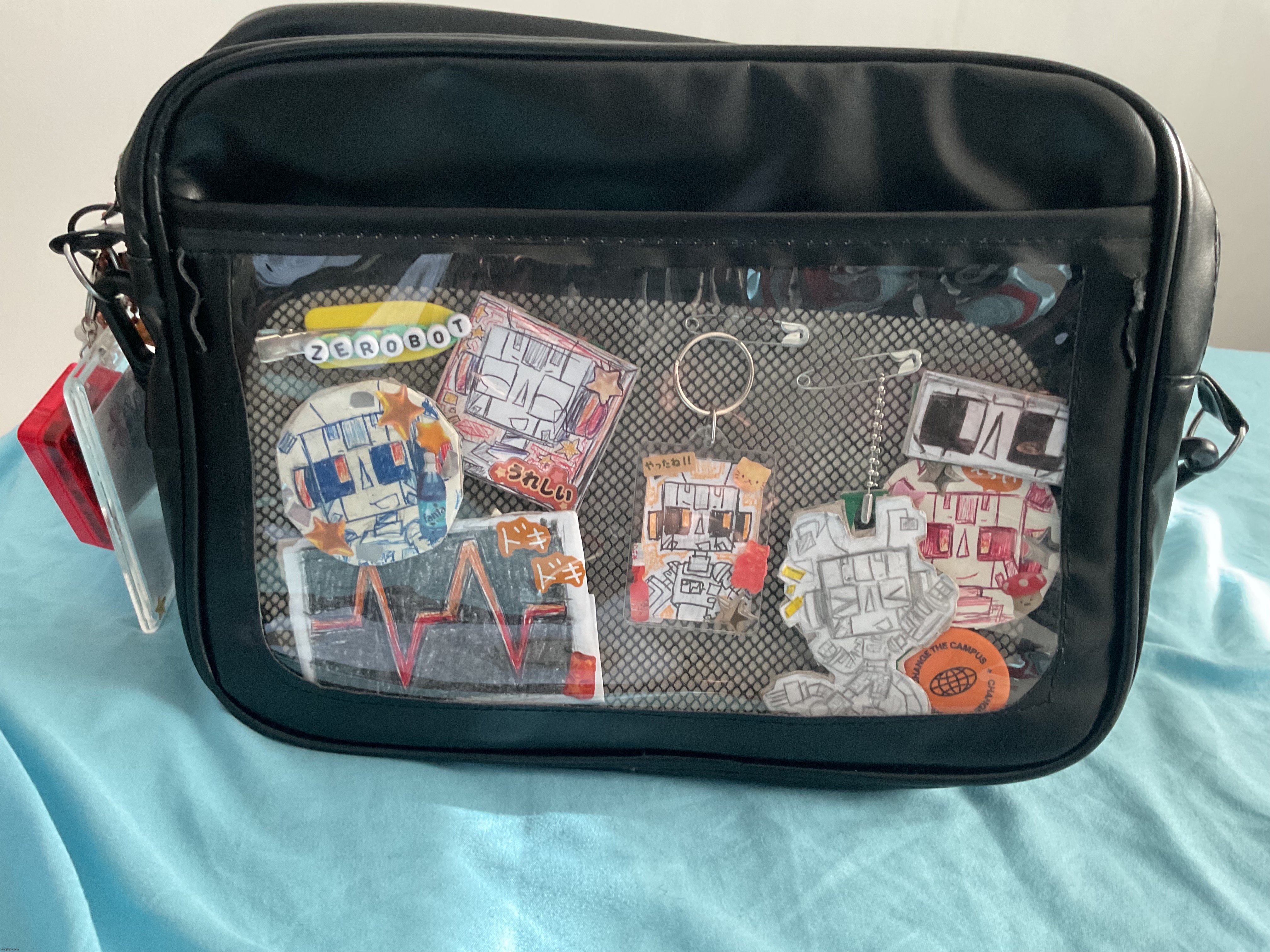 yesterday made a Zerobot ita bag and guys did I cook? (more photos in comments) | image tagged in zerobot,ocs,itabag,dedication,homemade | made w/ Imgflip meme maker