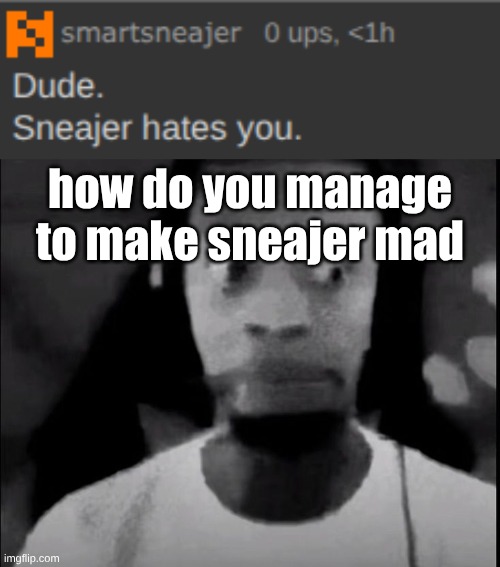 how do you manage to make sneajer mad | image tagged in flight reacts scared | made w/ Imgflip meme maker